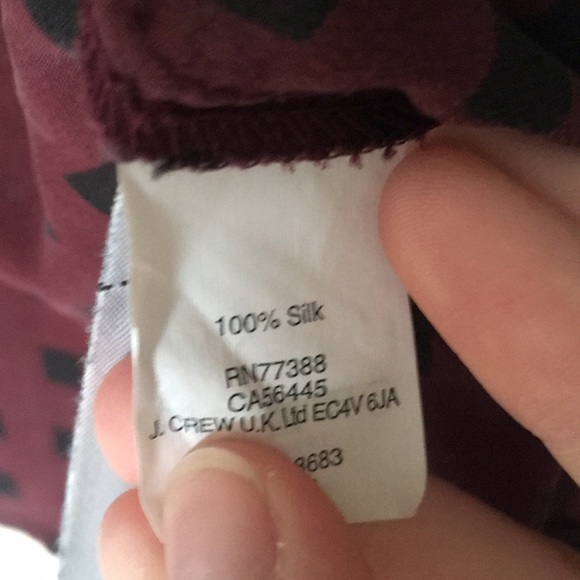 Madewell Burgundy Check Silk Blouse, S - Picture 3 of 6